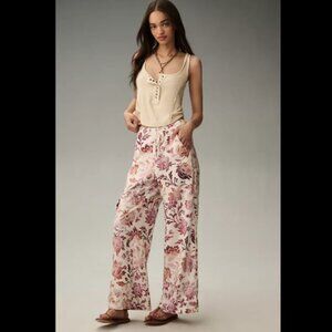 Brand New Pilcro Linen Printed Beach Cargo Pants